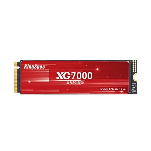 KingSpec 2To M.2 SSD 2280 NVMe PCIe Gen4x4, Vitesse de Lecture jusqu'à 7400 Mo/s, 3D NAND Flash Interne SSD - Compatible avec PS5/PC/Ordinateur Portable