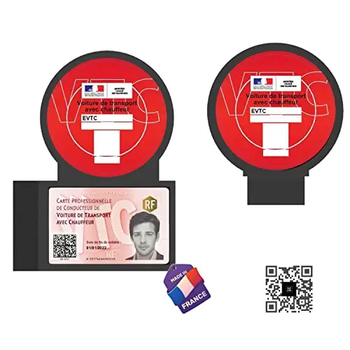 Générique Support Macaron VTC/Avant + ARRIÈRE / (Noir)