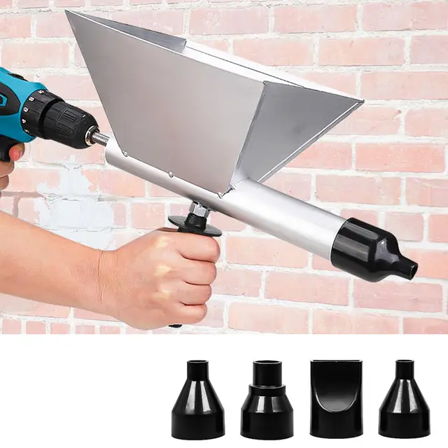 Pistolet Joint Électrique Portable avec 4 Embouts, Pistolet Ciment Électrique, Sans Perceuse Électrique, Jointoyeuse pour le Jointoiement de Mortier de Murs en Pierre et de Sols