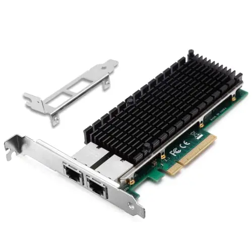 Carte réseau 10Gb PCIe pour Intel X540-T2, Carte LAN 10G avec contrôleur Intel X540, 2 Ports RJ45, Adaptateur Ethernet PCI Express x8, Compatible avec Windows/Windows Server/Linux/Freebsd.