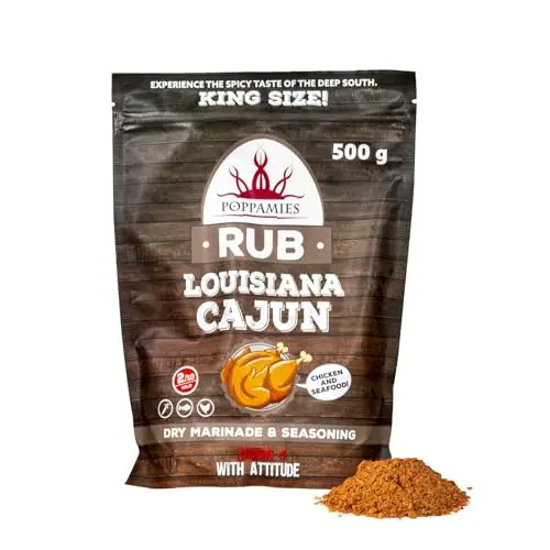 Poppamies Louisiana Cajun BBQ Rub - Assaisonnement BBQ 100% Naturel - Marinade Sèche & Épices - Idéal pour le gril - Grand format (500g)