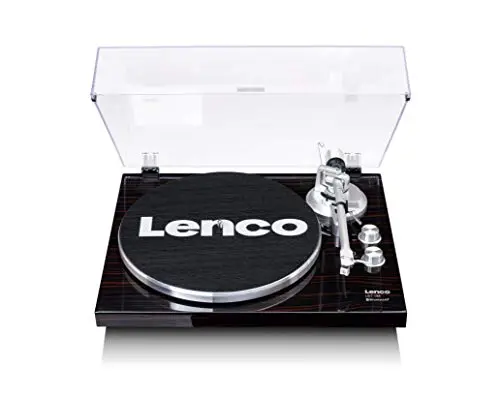 Bluetooth Lenco LBT-188 Vinyle, Platine Vinyle, Tourne Disque, Lecteur Vinyle - Bluetooth - Entraînement par Courroie - 2 Vitesses 33 & 45 RPM - Anti-Skating - Numériser Vinyle en MP3 - Noyer