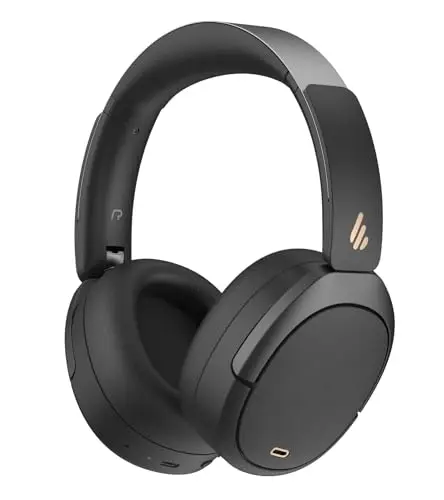 Edifier Casque Over-Ear avec et sans Fil W80 - Réduction de Bruit ANC Hybride -49dB, Hi-Res LDAC, Autonomie 65h, Appels IA, Bluetooth 5.4, Multipoint, Charge Rapide - Noir