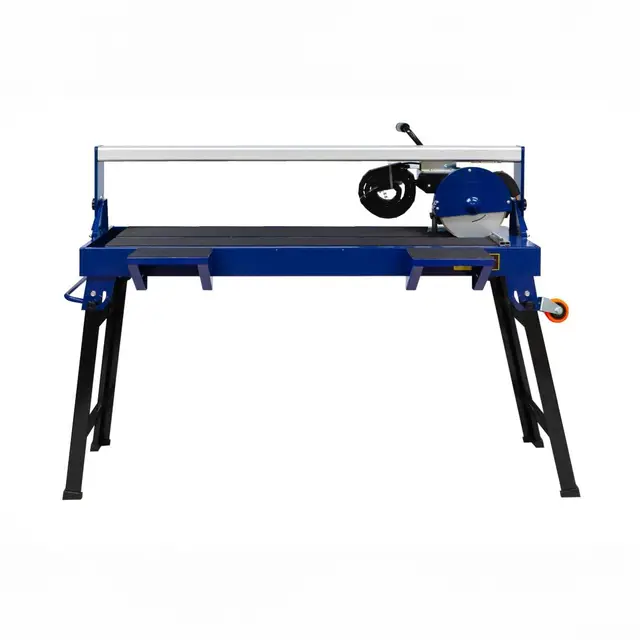 Scie à Carrelage sur Table de Sciage de 1200 mm Coupe Carreaux Électrique Moteur Robuste de 1400 W Angle de Coupe 0 à 45° Portable [2 x Lames de Recharge Diamantées & Guide Laser INCLUS]