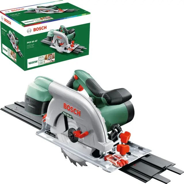 Bosch scie circulaire PKS 66 AF (Lame de scie, rail de guidage, carton, 1 600 W)