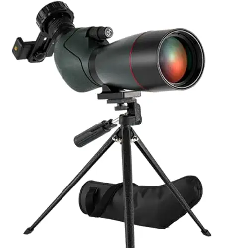 Longue Vue 25-75x70 Bak4 Porro Prisme Imperméable Monoculaire Longue Vue Puissante Adaptateur de Téléphone Trépied pour Observation des Oiseaux