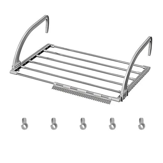 1 Pièces Etendoir Radiateur,Séchoir Radiateur,Etendoir à Linge Pliable en Acier Inoxydable, pour Suspendre Vos Vêtements, Serviettes,sous-Vêtements, Chaussures et Chaussettes(58x32cm)