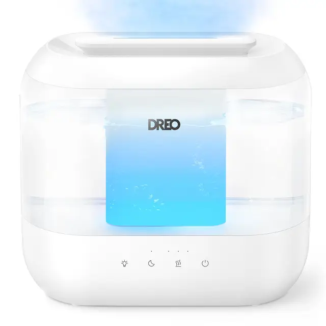 Dreo Humidificateurs pour la chambre à coucher, Humidificateur à vapeur froide surdimensionné de 4L avec diffuseur d'huile et veilleuse, 32H d'autonomie, Humidificateur silencieux pour la nurserie