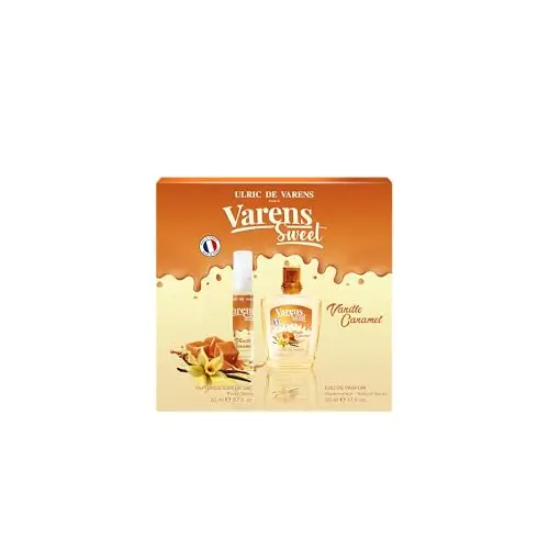 ULRIC DE VARENS - Coffret Parfum Varens Sweet Vanille Caramel - Eau De Parfum Femme 50 ml + Vaporisateur de Sac 20 ml - Gourmand, Caramel, Vanille - Made in France