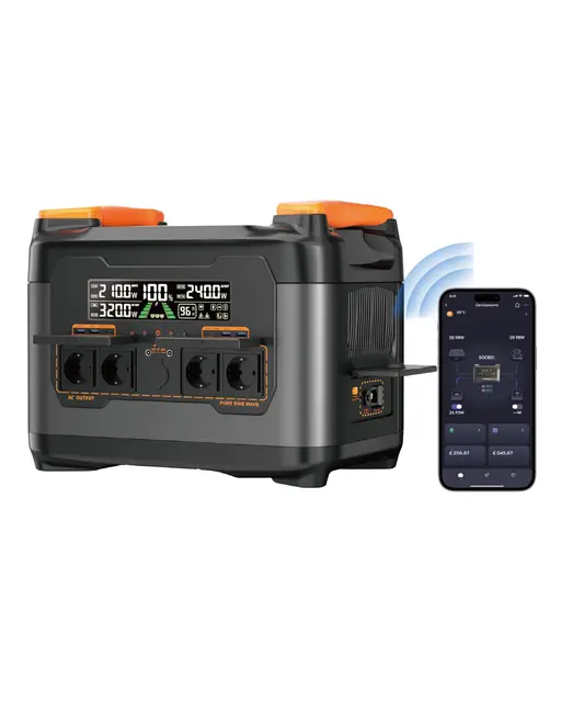 Station d'alimentation de balcon avec stockage S2400, station d'alimentation portable 2047,5 Wh/AC 2400 W (4000 W crête), stockage d'énergie tout-en-un avec micro-onduleur, entrée MPPT