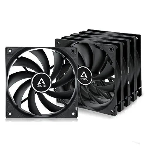 ARCTIC F12 (5 Pièces) - Ventilateur PC, 120 mm, Ventilateurs Haute Performance, Ventilateur Boitier, Refroidisseurs Silencieux pour UC, Support à Broches Standard, 1350 rpm - Noir