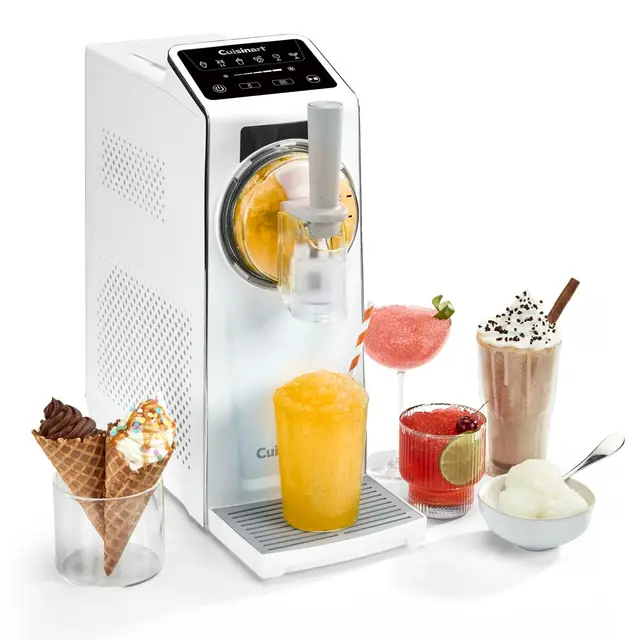 Cuisinart Frost Fusion – Boissons glacées et glaces onctueuses en un seul appareil. 6 programmes (slushies, cocktails, frappés, vin glacé, sorbets, glaces italiennes). Sans glaçons, prêt en 25 min.