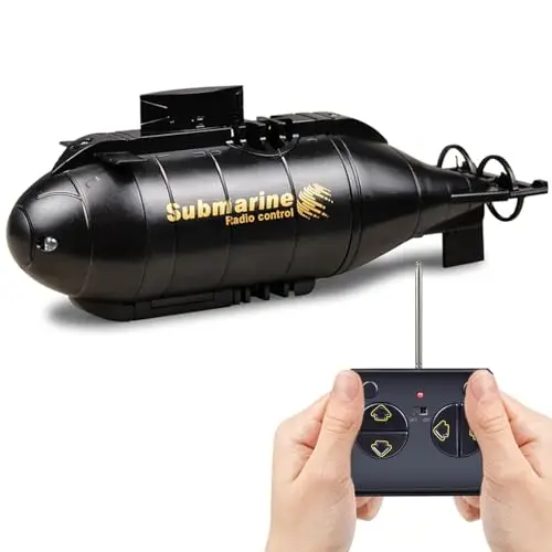 Mini sous Marin Télécommandé Enfant, 6 Canaux 2,4 Ghz RC Bateau étanche Lumière LED Rotation à 360°, Jouet Aquatique Télécommandé pour Piscine D'été Enfants, Cadeau Enfants 6 à 12 Ans, Noir