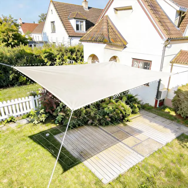 HAIKUS Voile d'ombrage Rectangulaire 2x3 m, Toile Ombrage HDPE Respirant (185g/㎡), Filet dombrage Rectangle 3x2 m avec Protection UV pour Patio Jardin Terrasse Extérieur, Blanc