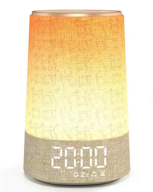 Réveil Lumineux Simulateur d'Aube, Lampe de Reveil avec 7 Sonneries, 30 Sons Naturels, Snooze, Minuteur, Réveil Matin sur Lampe de Chevet LED, 10 Niveaux de Luminosité Veilleuse pour Enfants Adultes