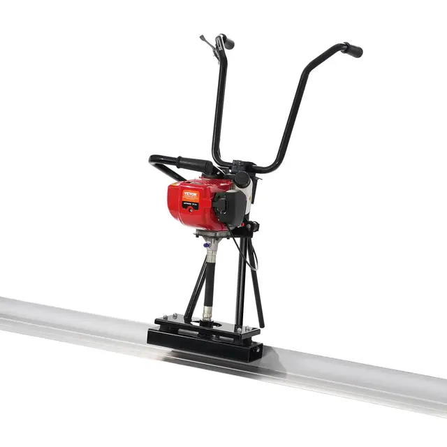 VEVOR Chape électrique pour béton à gaz, 3370 mm, kit flotteur barre à bord droit aluminium, haute efficacité 6500 tr/min, finition ciment 4 temps avec poignées réglables en hauteur, outil pour béton