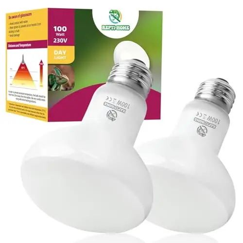 Lampe Chauffante pour Terrarium de Reptiles, 100W 2 Pièce de Lampes Chauffantes pour Tortues, Convenant Aux Amphibiens, Tortues, Dragons Barbus, Lézards, Serpents, Caméléons