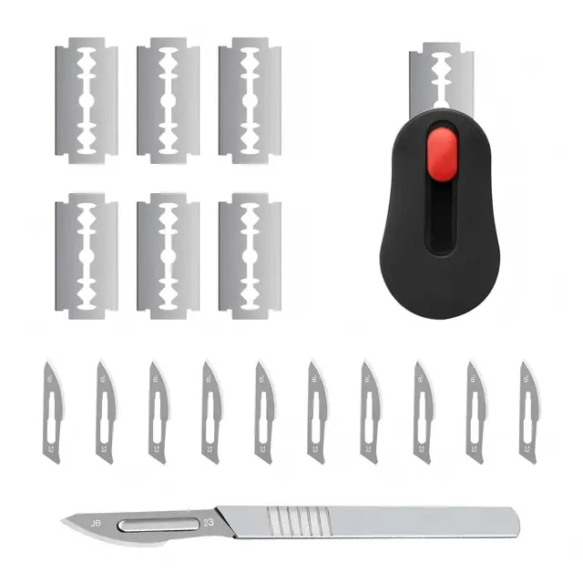 2 pièces pour le couteau boulanger et le couteau à pain, équipé de 15 lames, l’accessoire de cuisson à pain peut être utilisé comme couteau à pâte et couteau à pain, convient pour le pain, baguette, p