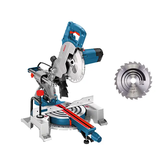Bosch Professional scie à onglets radiale GCM 80 SJ (1 400 W, Ø de lame : 216 mm, avec 2 lames de scie circulaire, clé six pans mâle)