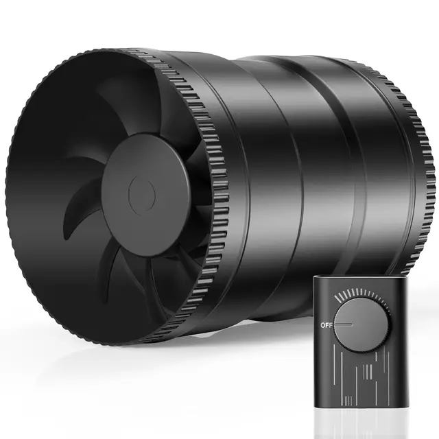 Hon&Guan 150mm Ventilateur Extracteur d'air Silencieux, 19.2 W 587 m³/h Ventilation de Cave avec Contrôleur de Vitesse Variable Extracteur d'air de Ventilation pour Garages, Tente de Culture