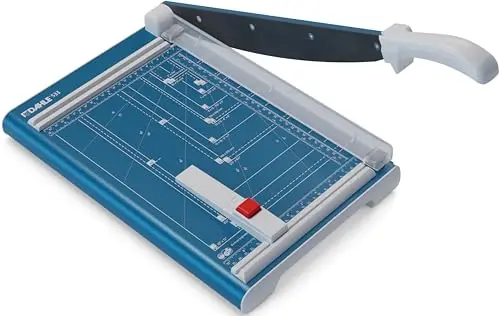 Dahle Cisaille 533 (Capacité de Coupe jusqu'à 15 Feuilles, DIN A4, 340mm de Coupe, Lame Plate, Pression Manuelle) Bleu