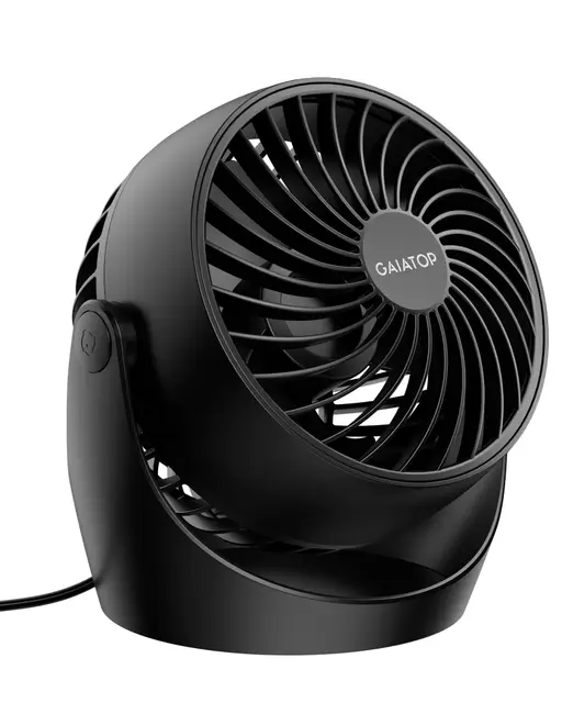 Gaiatop Ventilateur de bureau, 14 cm Ventilateurs de table électriques, petits mais puissants avec 3 vitesses, inclinaison réglable à 360 ° pour refroidir la maison, le dortoir, le bureau