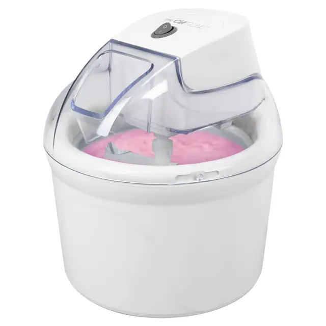 Machine à glace Clatronic ICM 3764 pour crème glacée/sorbet/yaourt glacé/slush, pour la maison, entrepôt frigorifique, ouverture de remplissage, 1500 ml, incl. Suggestions de recettes, blanc