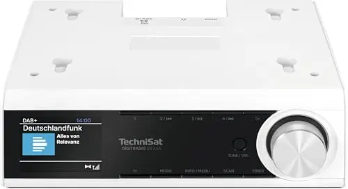 TechniSat DIGITRADIO 23 ASA Radio encastrable de cuisine avec alerte automatique de sécurité (ASA, radio de cuisine DAB, FM, écran couleur TFT à intensité variable, streaming audio Bluetooth, 2 W