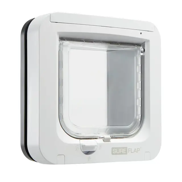 Sure PetCare | Chatière à Puce électronique SureFlap, Compatible avec Le médaillon d'identification par radiofréquence et Les puces électroniques, pour Portes, fenêtres et Murs, Gris/Blanc