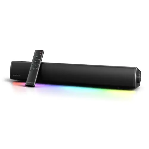 Sound Blaster GS5 Barre de Son Gaming, RGB avec technologie SuperWide, Alimentation par adaptateur, Jusqu'à 60W de puissance maximale, Bluetooth 5.4, Optical-in, Prise casque, Pour PC et TV