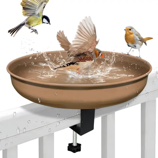 Oneshlee Abreuvoir Oiseaux Exterieur, Mangeoire Oiseaux Exterieur, Bains pour Oiseaux Sauvages, Bain Oiseaux Exterieur Balcon, Baignoire Oiseaux Exterieur, Mangeoires pour Oiseaux Sauvages