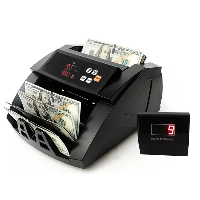 H-A16 Compteur de billets – Mode lots, compteur de billets avec écran LCD, détection UV/MG/IR, mode compte/ajoutement+valeur, 1100 pièces/min, USD uniquement (A16-Noir) (A16-Noir) (A16-Noir)