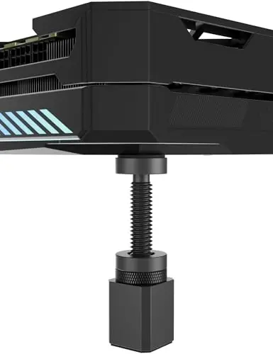 upHere Support GPU,Support Carte Graphique,Support Carte Graphique Verticale Réglable,Aluminium,Hauteur Ajustable,avec Aimant,S(28mm à 50mm),Noir,GH50K
