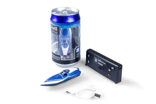 Revell Control 23570 Mini Bateau à Moteur RC Bleu avec contrôle précis 2,4 GHz, 7,5 cm de Long