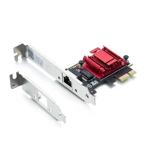 10Gtek 100M/1000M/2.5GBase-T PCIe Adaptateur réseau, PCI Express Gigabit Ethernet Carte Single RJ45 LAN Carte Réseau with RTL8125 Controller, Support Windows Server/Linux/Ubuntu/Centos/Debian