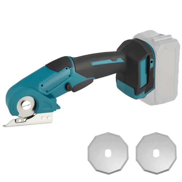 Ciseaux universels sans fil compatibles avec Makita 21 V, ciseaux électriques sans fil avec 2 lames et fermeture de sécurité, profondeur de coupe de 6 mm, coupe carton, tapis, cuir, plastique (sans