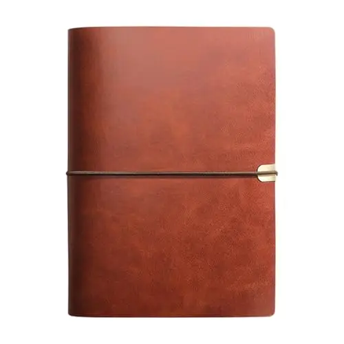 Agenda Cuir Rechargeable, Carnet de Notes Cuir à Spirales, Portabl Journal de Voyage en Cuirs, Carnet de Notes A5 Vintage, Journal Intime en Cuirs Vierge, pour Fille Garçon Ami Proche, 23x17cm, Brun