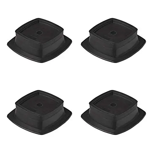 ProPlus Set de 4 Plaques de Stabilisation Empilables pour Vérins – Convient aux Béquilles de Caravane et Camping-Car – Base Antidérapante pour Sols Meubles – Noir