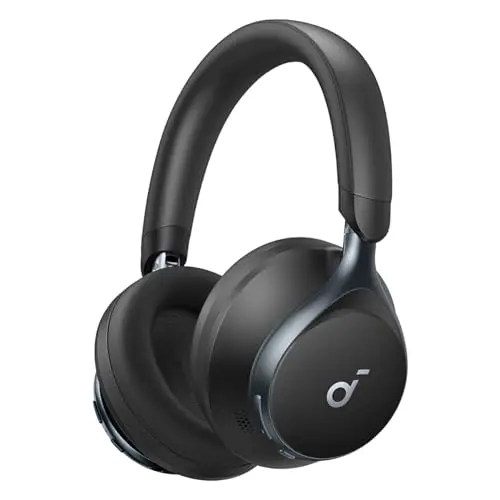 Soundcore Space One Casque Bluetooth sans Fil avec Réduction de Bruit Active Adaptative by Anker, Réduction des Voix Humaine 2X Plus Efficace, ANC 46H, Contrôle app, LDAC Hi-Res Audio, Confort