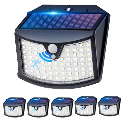 Lampe Solaire Exterieur, 【Lot de 6】 Lumière Solaire Extérieure, 3 Modes IP65 Étanche - Éclairage Extérieur Solaire pour Jardin, Garage, Patio, Lampe Exterieur Murale