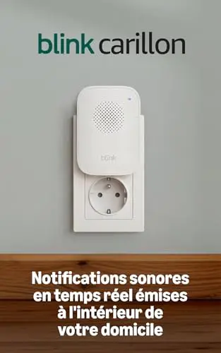Carillon Blink (nouvelle génération) | Notifications sonores à l'intérieur du domicile pour l'ensemble des sonnettes Blink | Design épuré | Branchement facile sur secteur