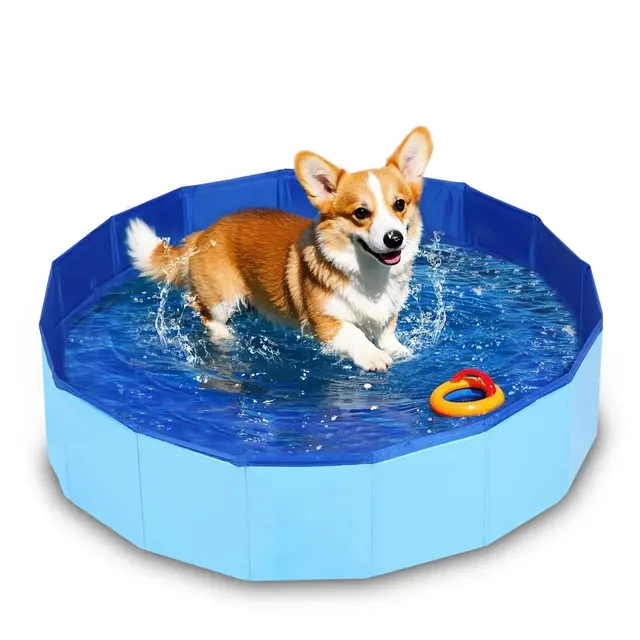 YeahBoom Piscine pour Chien,50x8 cm Piscine Chien Pliable,Piscines Pliable pour Chats,Piscine pour Animaux,Petit Piscine Chat,Piscine Portable pour Grand Chien et Animaux de Compagnie