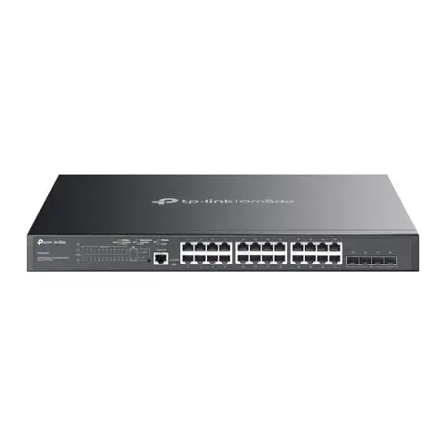 TP-Link Omada TL-SG3428MP Switch PoE administrable L2+ 28 Ports Gigabit avec 24 Ports PoE+, 4 emplacements SFP gigabit, Alimentation Totale de 384W