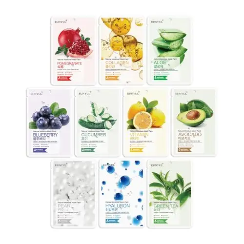 [PAQUET DE 10] EUNYUL Masque en feuille de Natural Moisture Masque Visage 10 tpyes Soins de la peau coréens