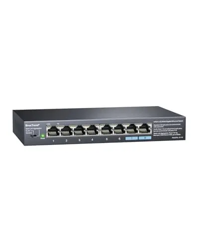 BrosTrend Switch Ethernet 2.5Gbps 8 Ports, Switch RJ45 2.5 Gigabit Unmanaged avec VLAN / Agrégation de Lien Statiques, Hub Ethernet 2,5Gb pour PC NAS, Plug & Play, sans Ventilateur, Protection à Vie