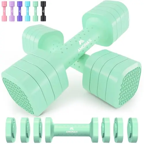 Amonax Haltères Réglables 4 En 1, Kit De Poids 1kg à 2.5kg, Alteres Musculation Femme Et Homme, Dumbbell Set Compact Pour Entraînement De Force, Fitness Et Poids Musculation à La Maison