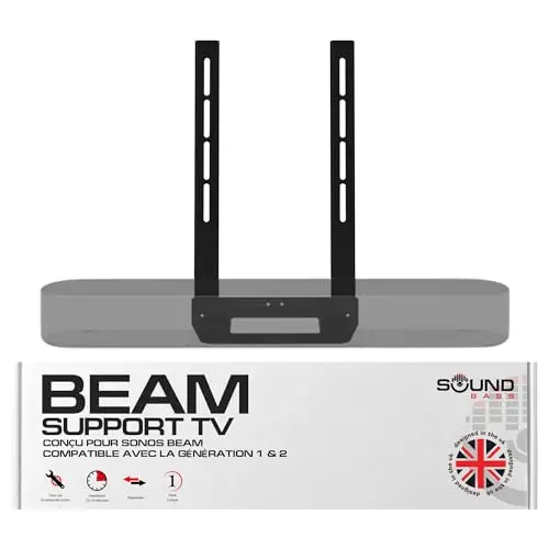 Sound bass Beam TV Fixation de Montage, Noir, Compatible avec génération 1 & 2 Sonos Beam, Comprend Un kit de matériel de Montage pour Suspendre Votre Barre de Son conçue au Royaume-Uni par Soundbass
