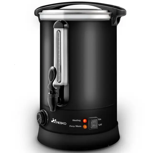 TRESKO® Distributeur de Boissons Chaudes et/ou Vin 20L / 2500W | Chaud Autocuiseur Minuteur en INOX | Chauffe-boissons | Appareil Chauffe d'Eau