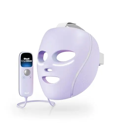 Masque LED Shark CryoGlow avec rafraîchissement du contour des yeux, LED rouge et bleue, Photothérapie par lumière infrarouge, USB-C, Télécommande, Sac de rangement, Sangles réglables