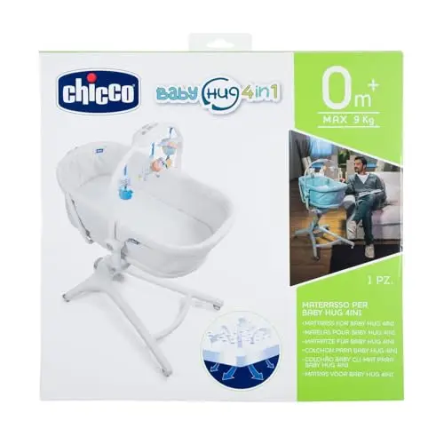 Chicco Matelas Respirant et hypoallergénique pour Baby Hug, Berceau et lit bébé, Rembourrage Haute densité, Lavable et rafraîchissant, Confort 0 Mois+
